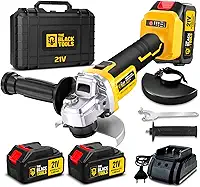 Esmerilhadeira Lixadeira Angular Sem Fio Com 2 Baterias 4000mah 21v 4.1/2 125mm 110/220v The Black Tools