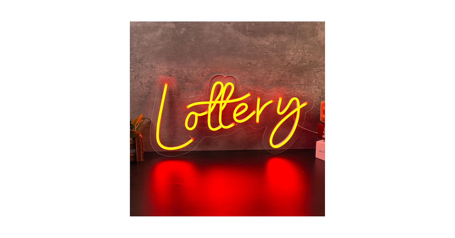 KANAYA 16inch Lottery Led Neon Light Sign USB Powered, for Station