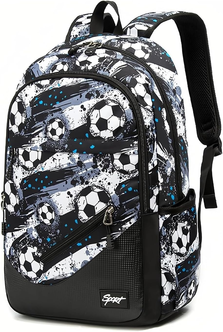 Soccer-Print Boys Backpack for School Kids Bookbag for Elementary Football Bag for Teens