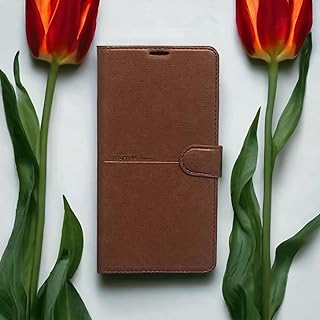 لهاتف سامسونج جلاكسي M31 حافظه قابله للطي جلد فليب مذود بكبسوله مغناطيسية لاحكام الغلق لون بني غامق