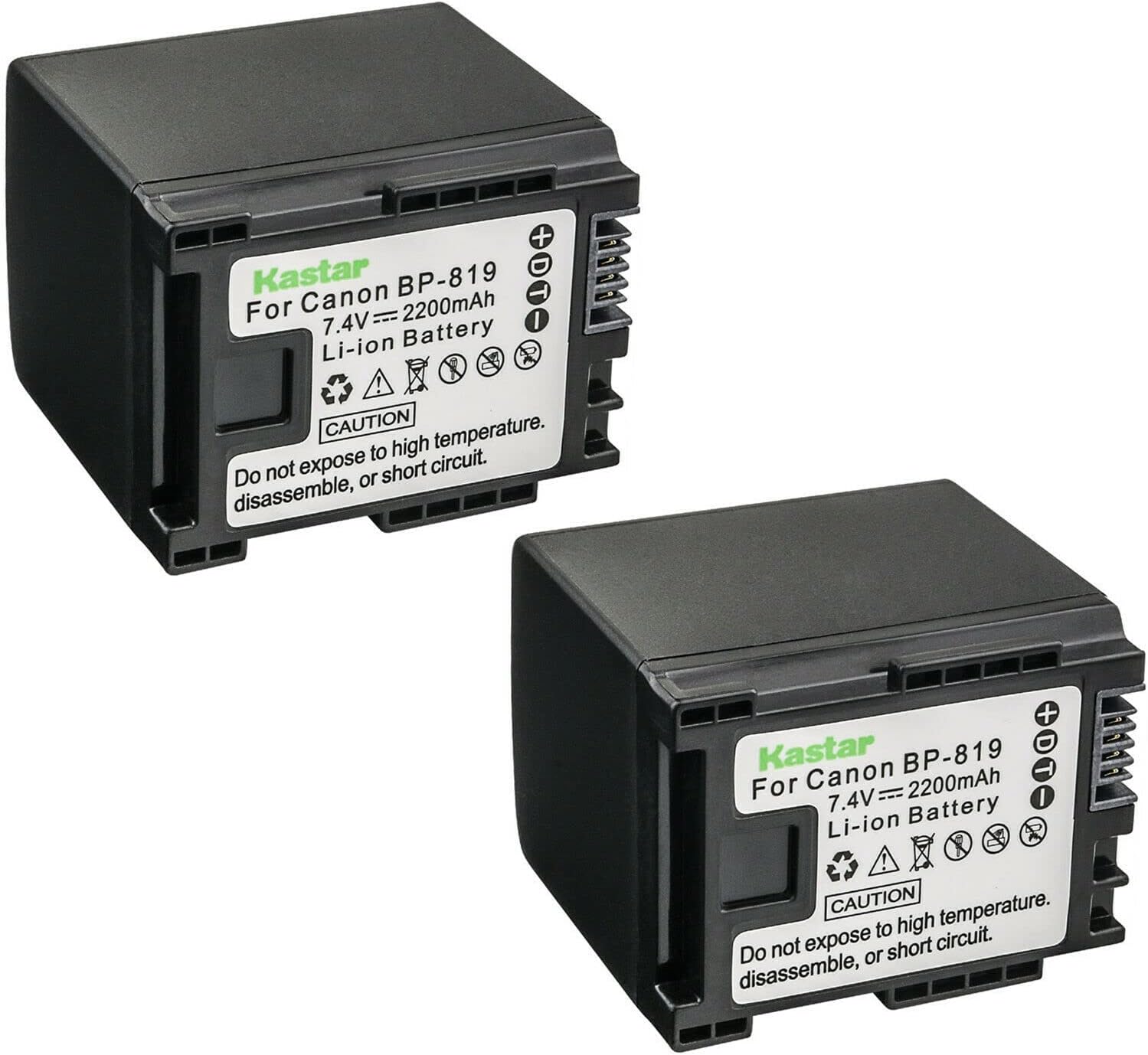Kastar 2-Pack BP-819 Battery 7.4V 2200mAh Replacement for Canon VIXIA HF M40 HFM40, VIXIA HF M41 HFM41, VIXIA HF M46 HFM46, VIXIA HF M400 HFM400, VIXIA HF M406 HFM406 Camera