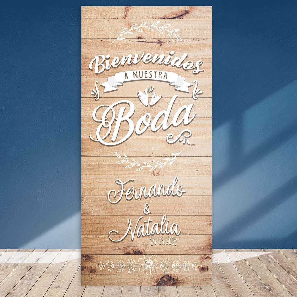 Decoración Boda | Cartel Boda Wood III | 70cm x 150cm