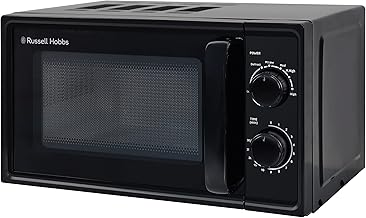 Russell Hobbs RHM1725B Small Microwave Manual Textures 700W with 5 Power Levels and 30 Minute Timer, Defrost Function and Easy Cleaning, 17 Litre Black