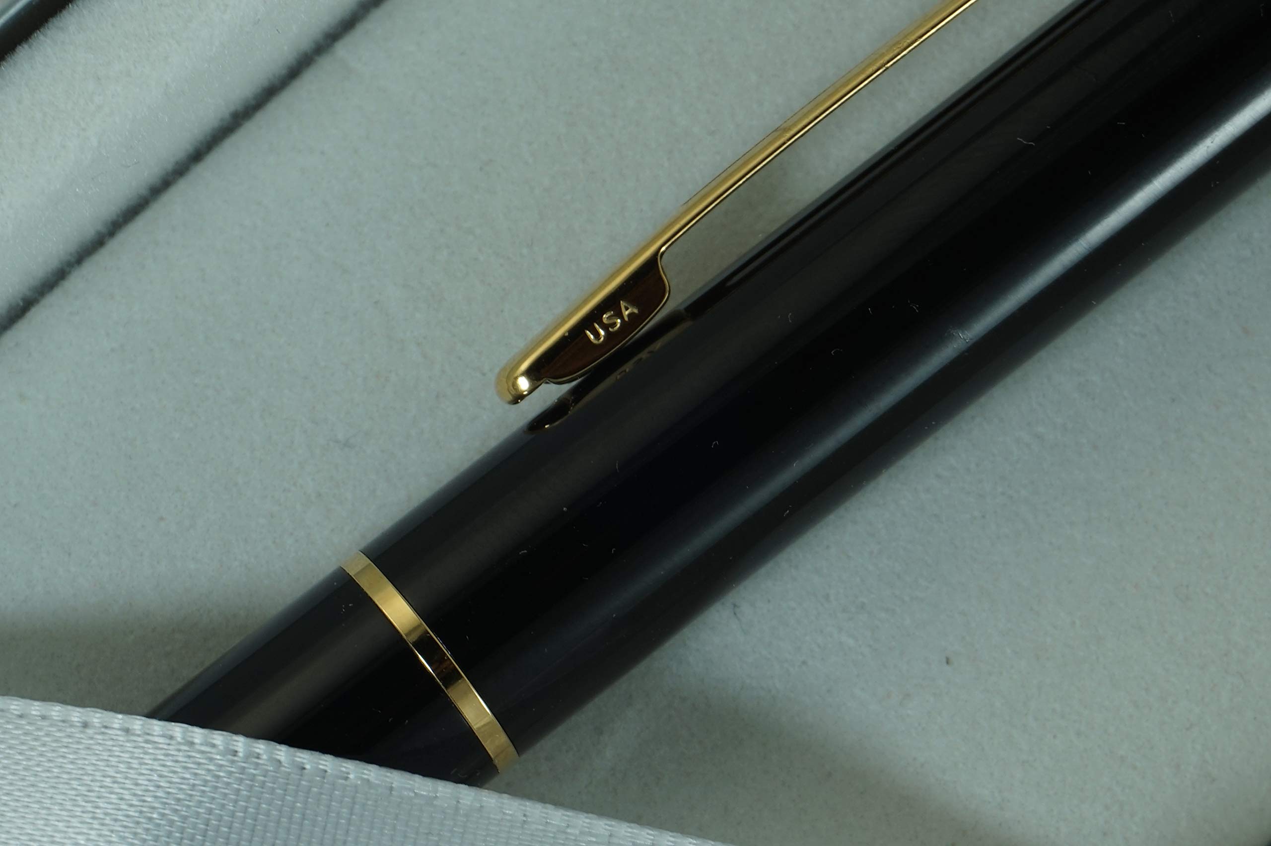 Juego de plumas estilográficas compactas 9002 con borde dorado de 22 quilates y punta mediana, estilográfica elegante y diario Sheaffer, fabricado en Estados Unidos