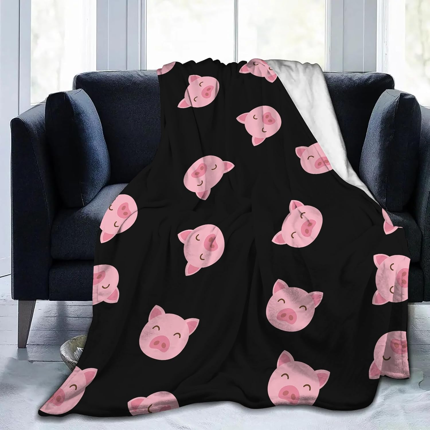 SARA NELL Pink Pig Blanket,Cute Cartoon Pig Face Botswana Ubuy
