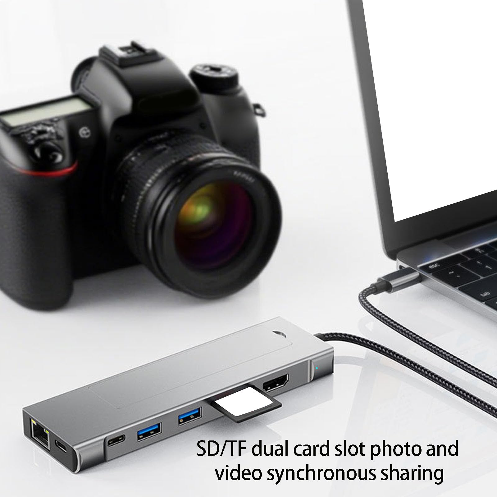 Concentradores USB C con almacenamiento de 100 W de potencia, salida de video 4K, transferencia rápida de datos para PC, laptop, base de múltiples puertos