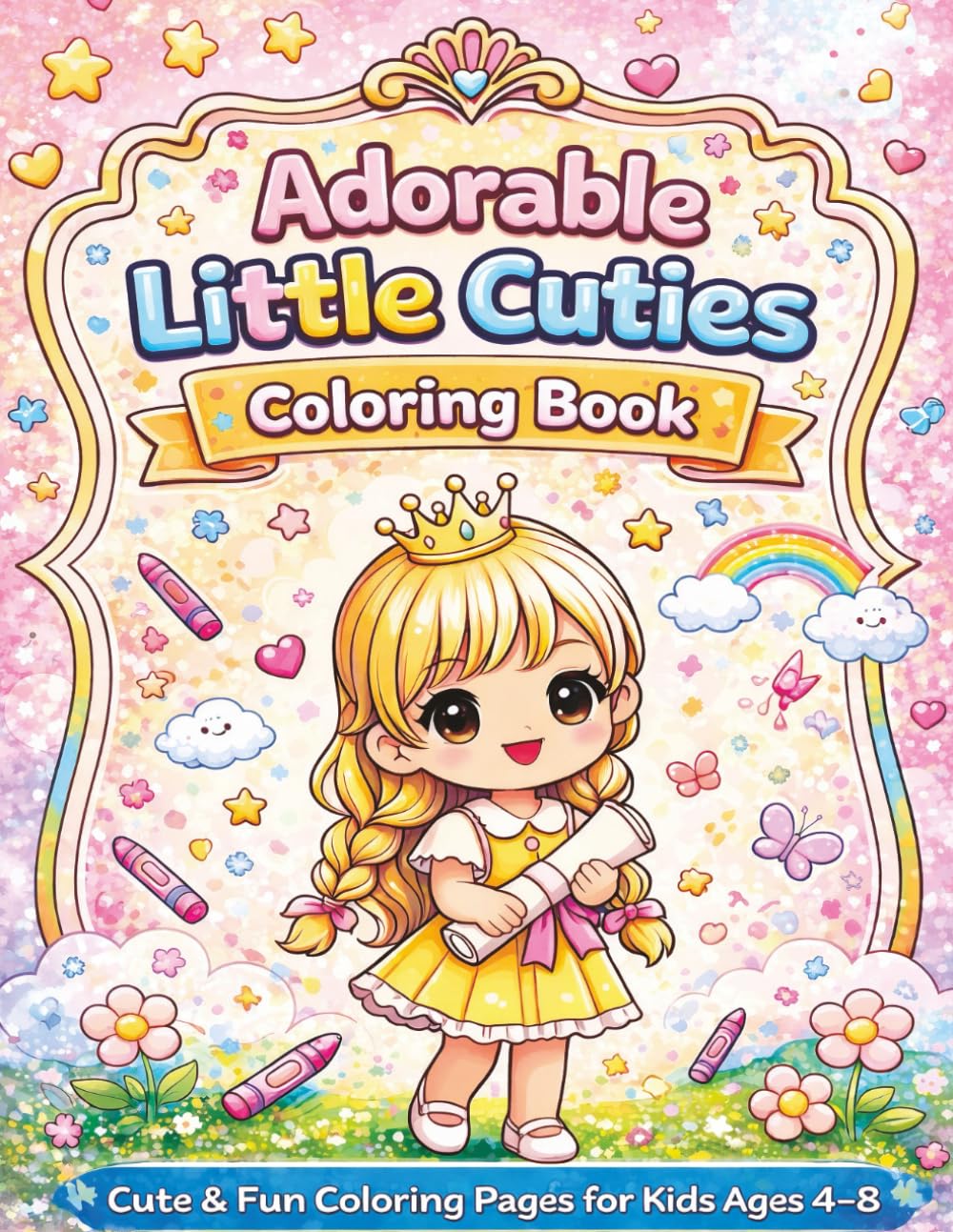 Adorable Little Cuties Coloring Book for Kids Ages 4–8: Cute and Fun Coloring Pages for Girls with Simple Designs and Bonus Activity Pages