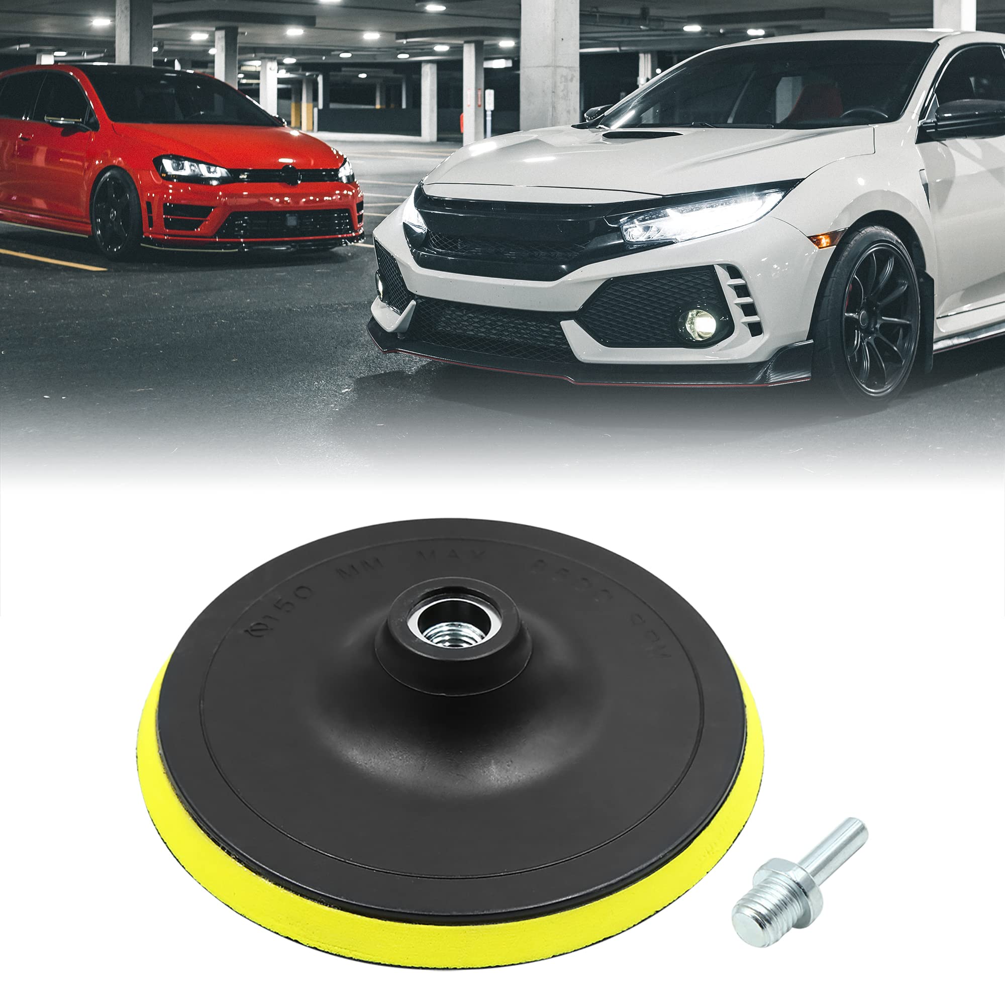 X AUTOHAUX 6 Inch Car Automotive M14 Pad Backing Plate Hook Loop Polishing Buffing
