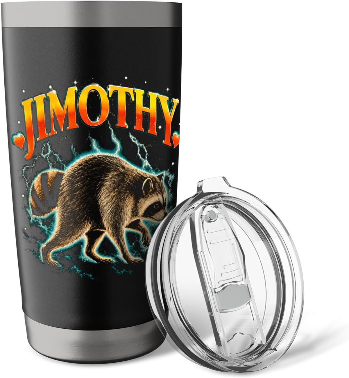 Retro Vintage Viral Raccoon Meme Jimothy Stainless Steel Insulated Tumbler image 5