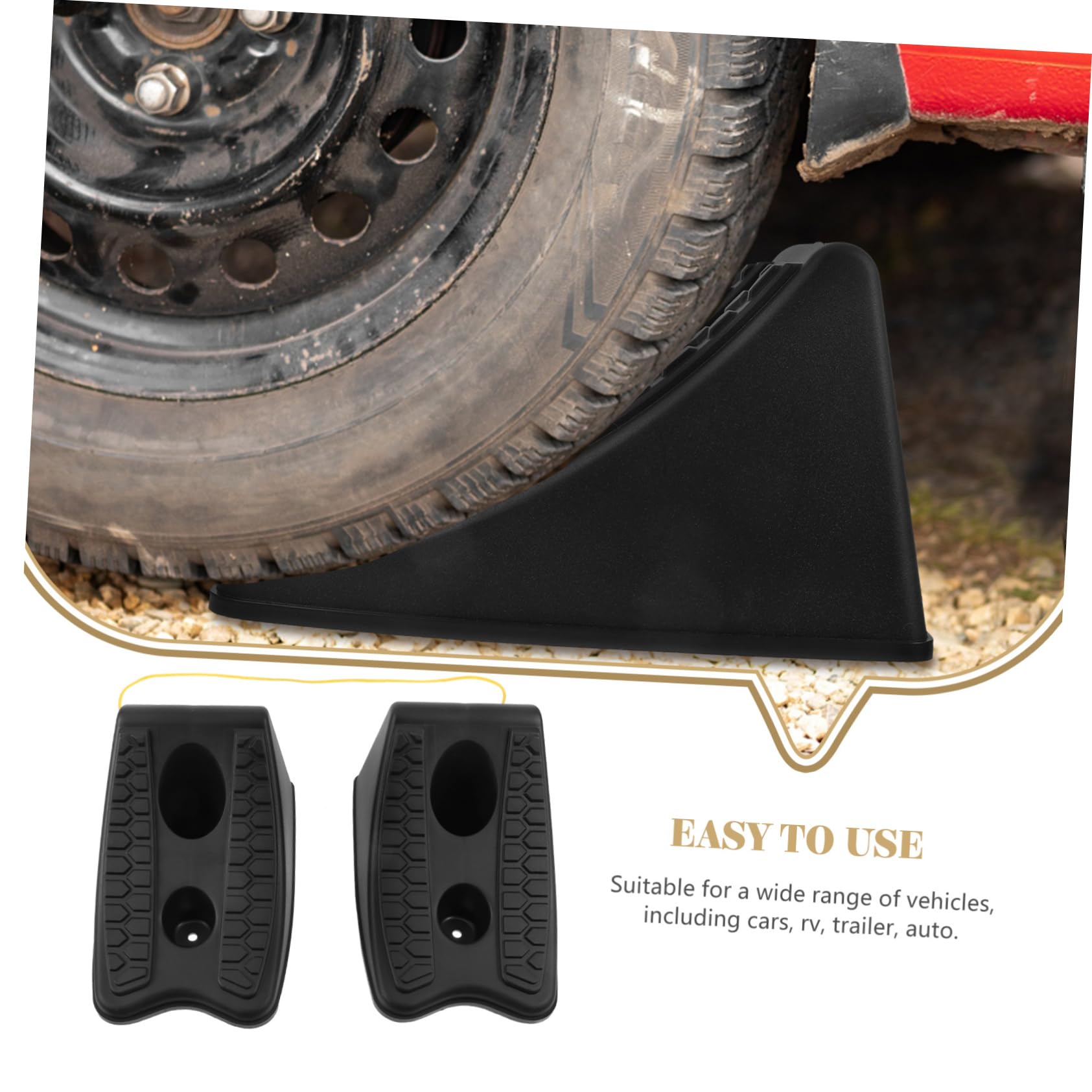 Gatuida Cuñas para Ruedas de Vehículo 2 Piezas Abs Negro para Coche