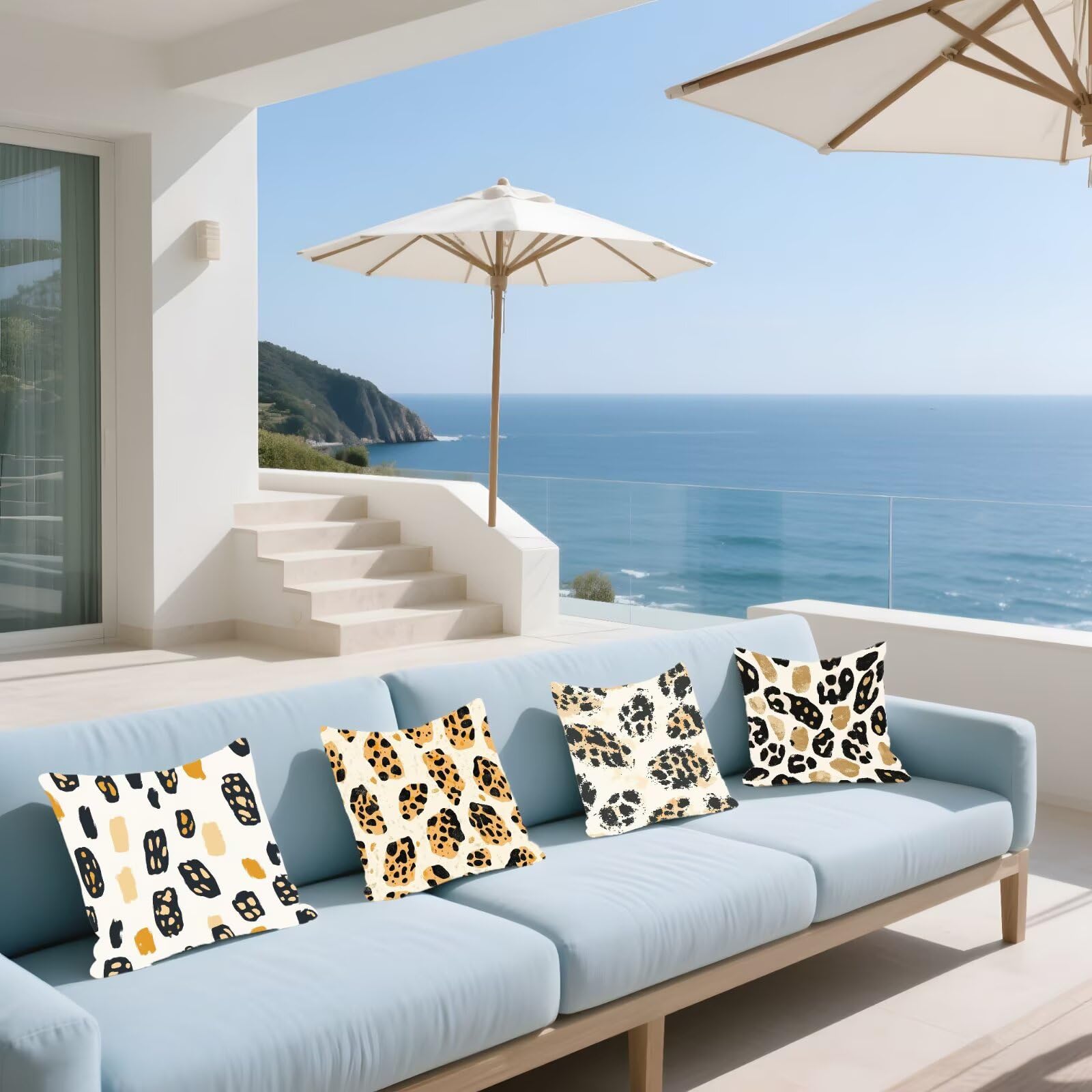 Cojines Sofa Fundas Cojines 50x50cm SúPer Suave Cojin Beige Abstracto Juego de 4, Fundas Almohada Impermeable Exterior, Interior Y Exterior Cojin Decorativos, Para JardíN SalóN Regalos NavideñOs P-401