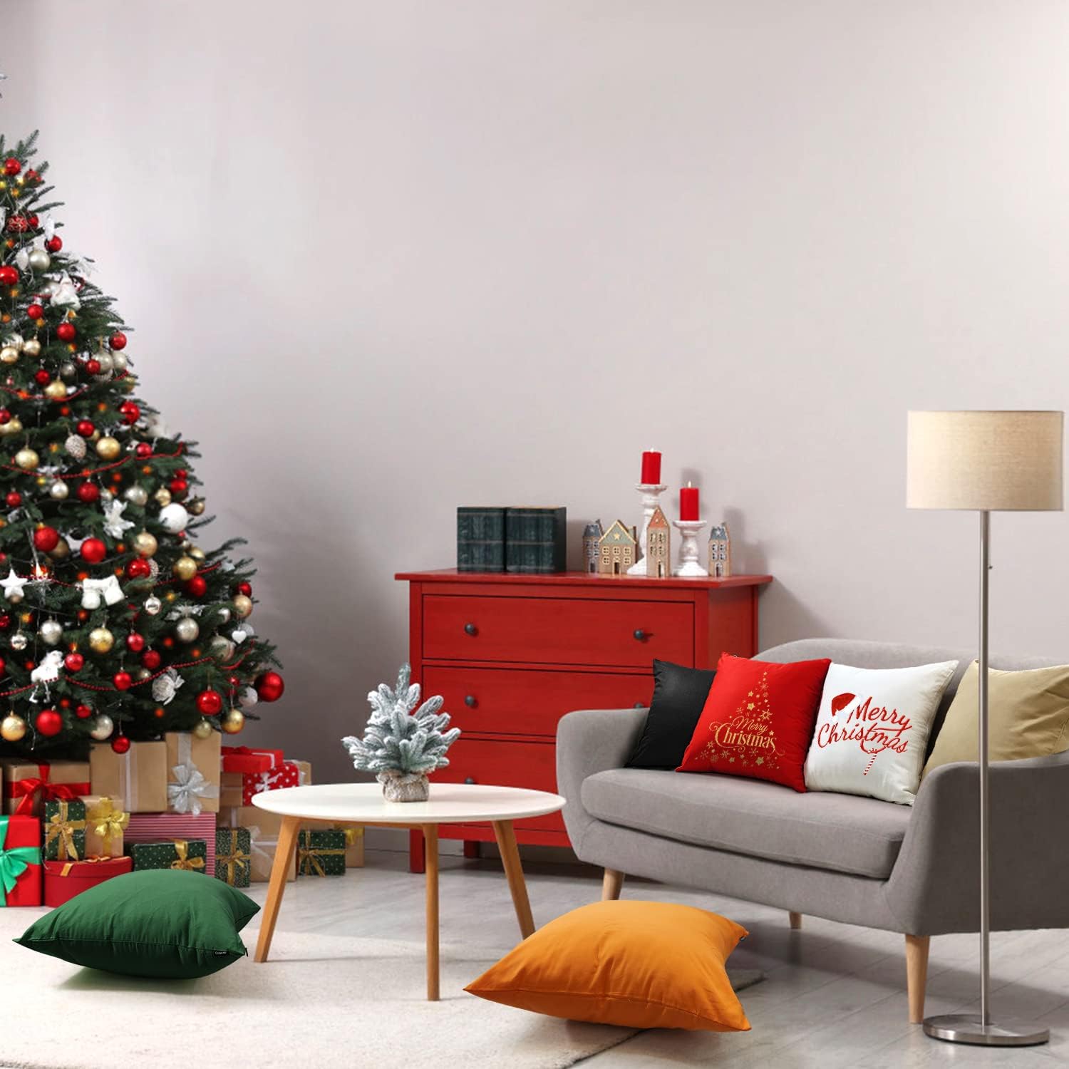 Coddsmz 10 Pack Decorative 100% Cotton Pillow Covers Square Cushion Cover Solid DIY Throw Pillowcase for Home Bed Sofa Halloween Christmas 18"x18"/45x45cm