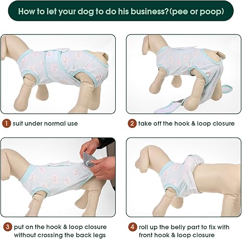 Miniatura 4 de Kuoser Traje de recuperación para perros y gatos después de la cirugía, camisa profesional de recuperación de mascotas, vendajes para heridas