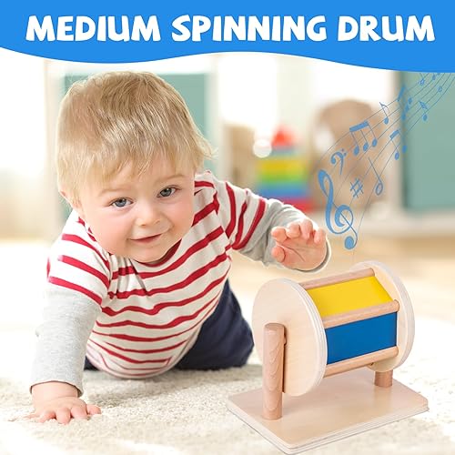 Vista 29 de Montessori - Kit de juguetes para bebés, espejo, peekaboo, rompecabezas de perillas, tambor giratorio, bola arcoíris - niños pequeños de 6 a 12 meses