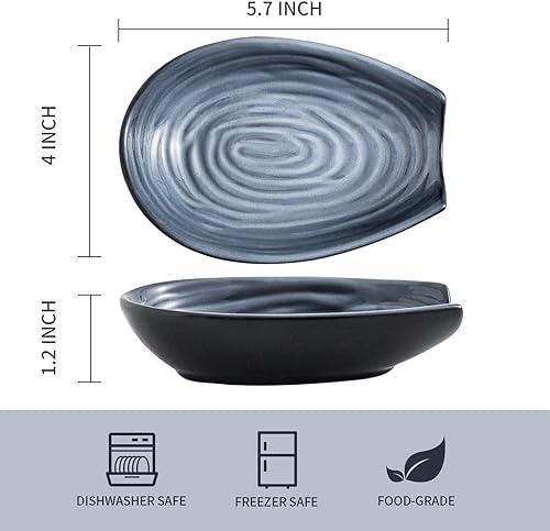 Vista 15 de Soporte para cuchara Hasense para encimera, soporte de cuchara para protección de mostrador, soporte de utensilios de cerámica para cucharón, Verde