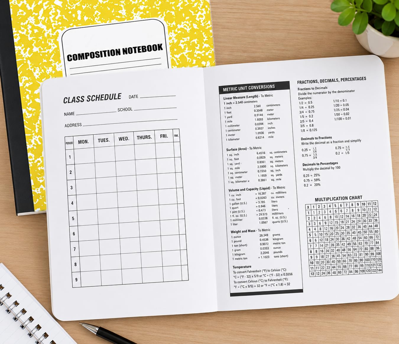 Composition Notebook 12 Pack, College Ruled Paper, Notebooks for School, School Comp Book, 9-3/4 x 7-1/2 Inches, 100 Sheets, 200 Pages Marble Covers - Yellow