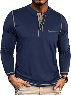 Sponsored You’re seeing this ad based on the product’s relevance to your search query.Learn more about this advertisement YawYews Men's Long-Sleeved T-Shirt Henley Shirt Long Sleeve Cotton Men's Long Shirt with Pocket M-3XL