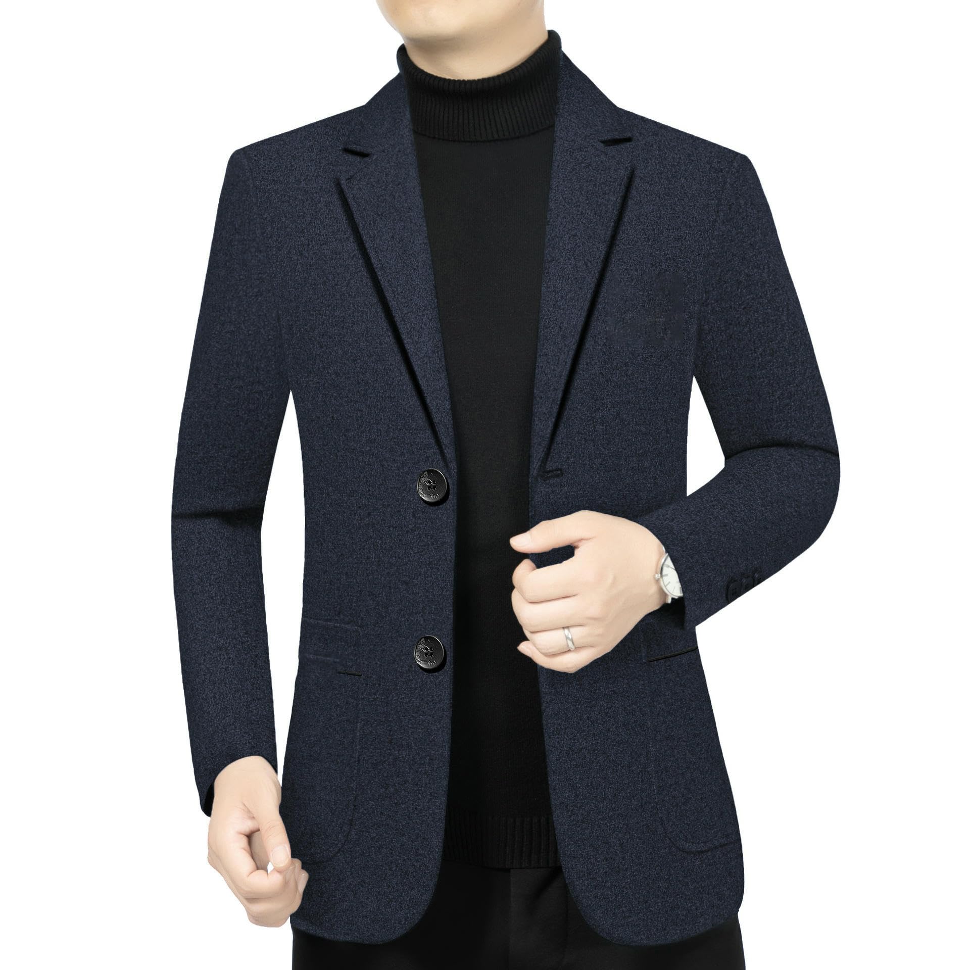 Blazer casual de negocios para hombre de mediana edad, estilo coreano, ajustado, elegante, elegante