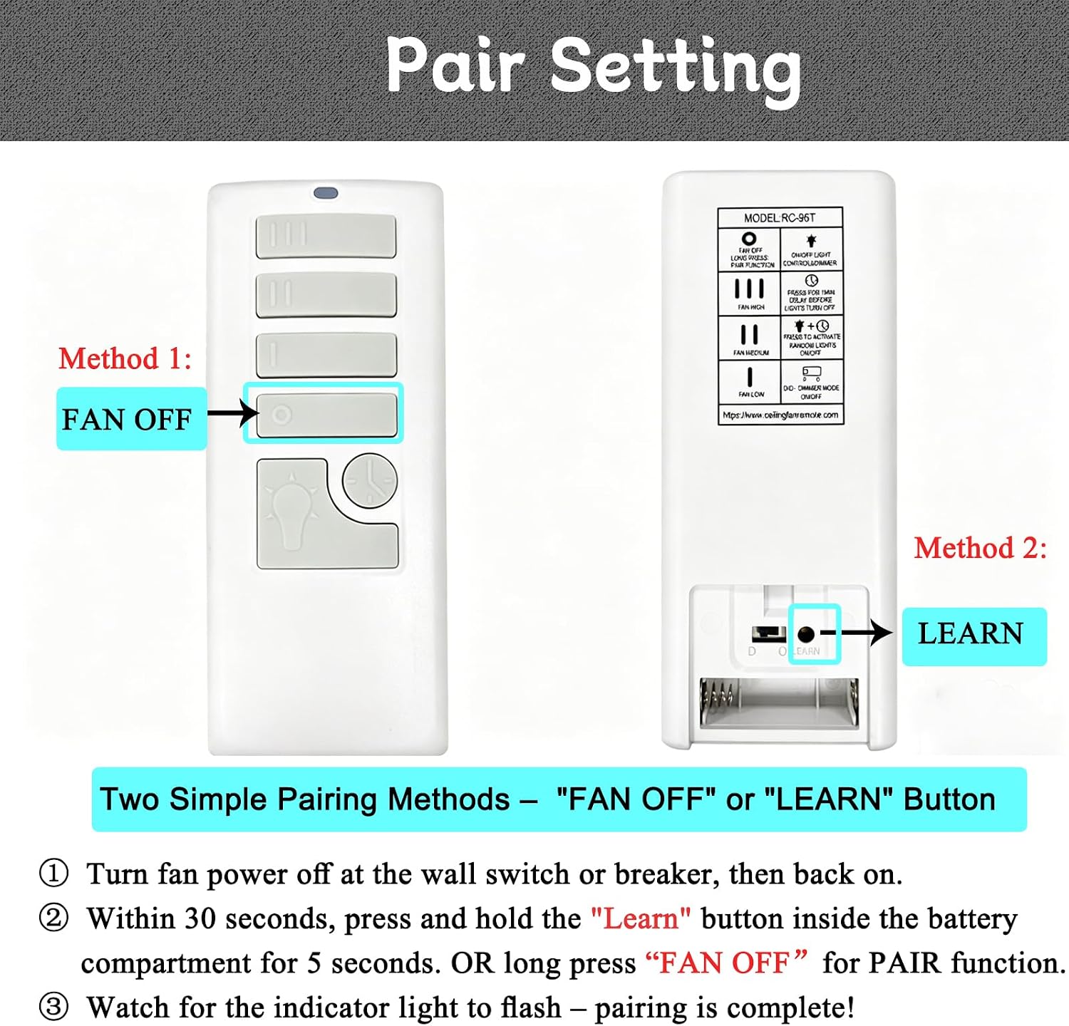 Ceiling Fan Remote Control Replacement for Harbor Breeze 40837, 3- Speeds & Light Dimmer,Time Delay& Home Shield,Easy to Set with Mount Holder-Remote only