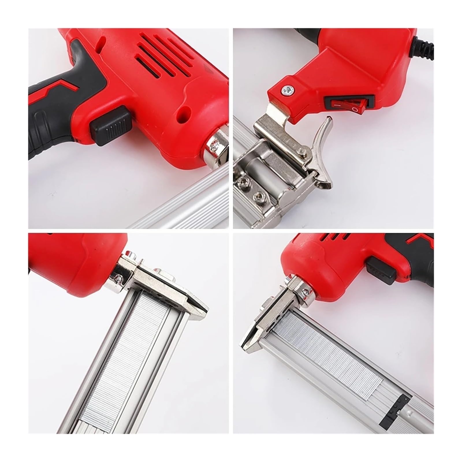 2600W Elektryczny Pistolet Do Gwoździ DIY Meble Drewniana A Zszywacz Elektronarzędzie Gwoździe Stolarstwo Budowlane Narzędzia Do Gwoździ Do Obróbki Drewna Do precyzyjnego frezowania(Red Nail Gun)