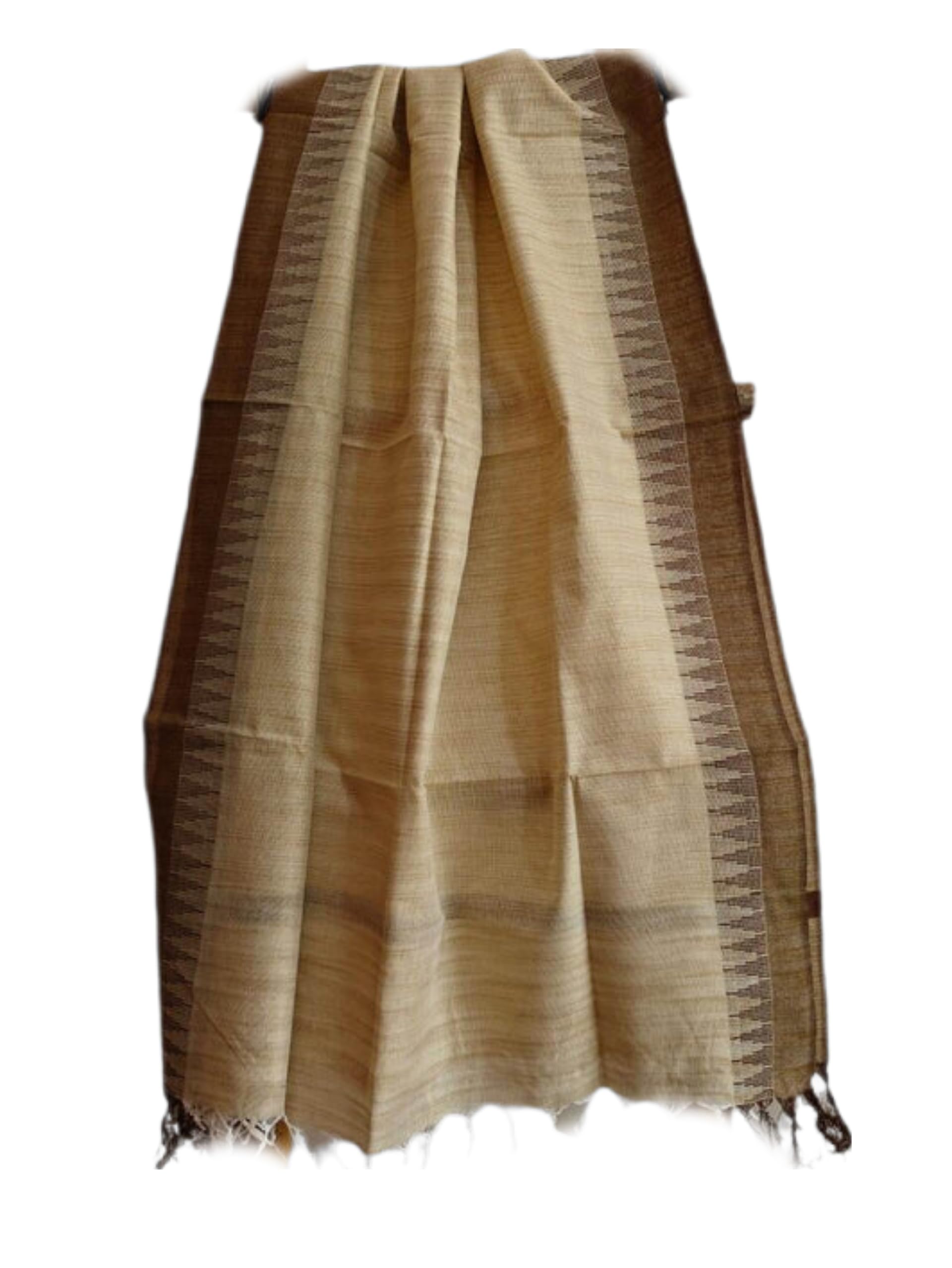 zh clothing brand Women's Handwoven Temple Border Cotton Dupion Jute Silk Dupatta, 2.45m, Free Size | Thread Woven Border-picture-54