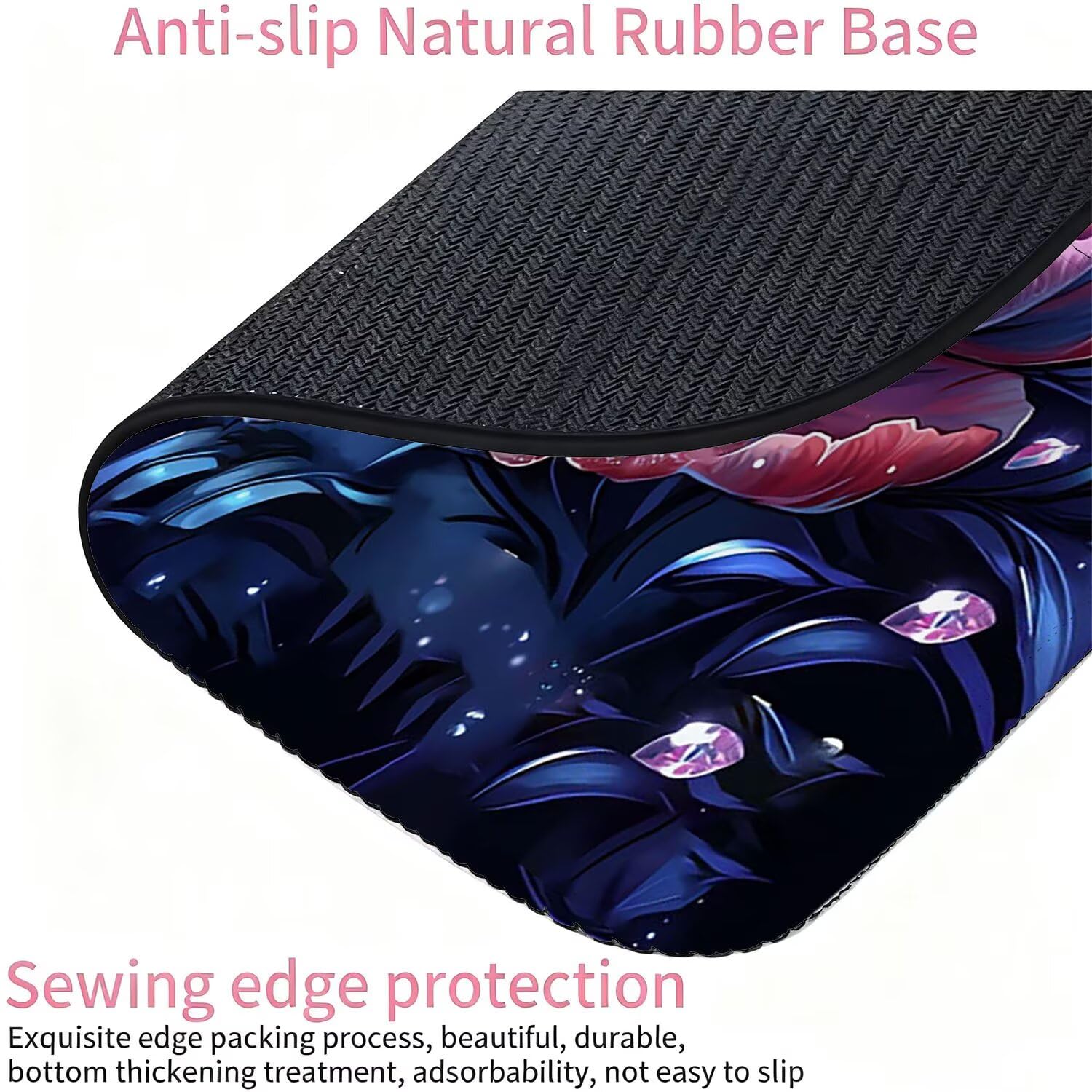 Alfombrilla Ratón XXL – Alfombrilla Escritorio, As De Rosa Mouse Pad Mejora la Velocidad y Precisión, Antideslizante Mousepad, Resistente a Salpicaduras Protector Mesa Escritorio 1500x800x3mm j0xk-61