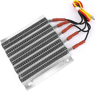 Air Heater 1000W Ceramic Constant Temperature Heating Element with Thermistor Aluminum Tube for Cabinet Incubator Space Warming