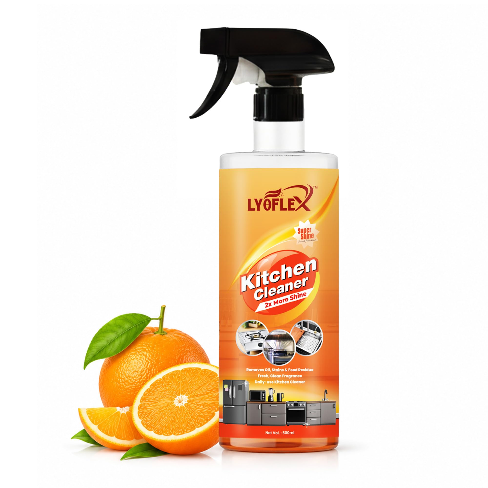 Multipurpose Foam Based Kitchen Cleaner Liquid Spray 500ml for Oil and Grease Stain Remover | Chimney Cleaner Spray | Suitable for All Kitchen Surfaces-image-8