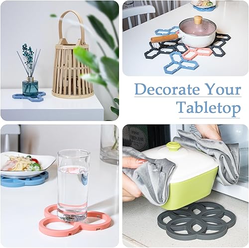 Miniatura 6 de 2 alfombrillas de silicona más gruesas, soporte para ollas calientes para mesa, platos calientes, ollas, sartenes, antideslizante y resistente al