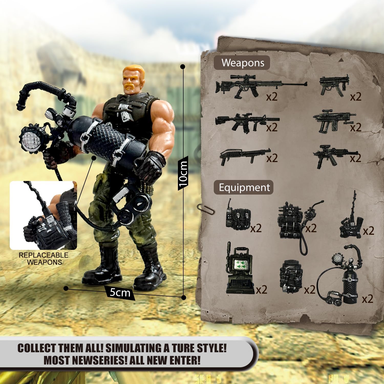 Army Men Soldiers, 12 Pcs Soldiers Toy Special Force Action Figure with Weapons Military Soldier Playset Army Toy Set Birthday Gift for Toddler Boy 3+