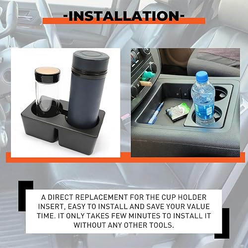 Miniatura 7 de ECOTRIC Portavasos compatible con Chevy Silverado Avalanche Tahoe Sierra Suburban Yukon 2007-2014, repuesto para consola central 19154712 inserto de