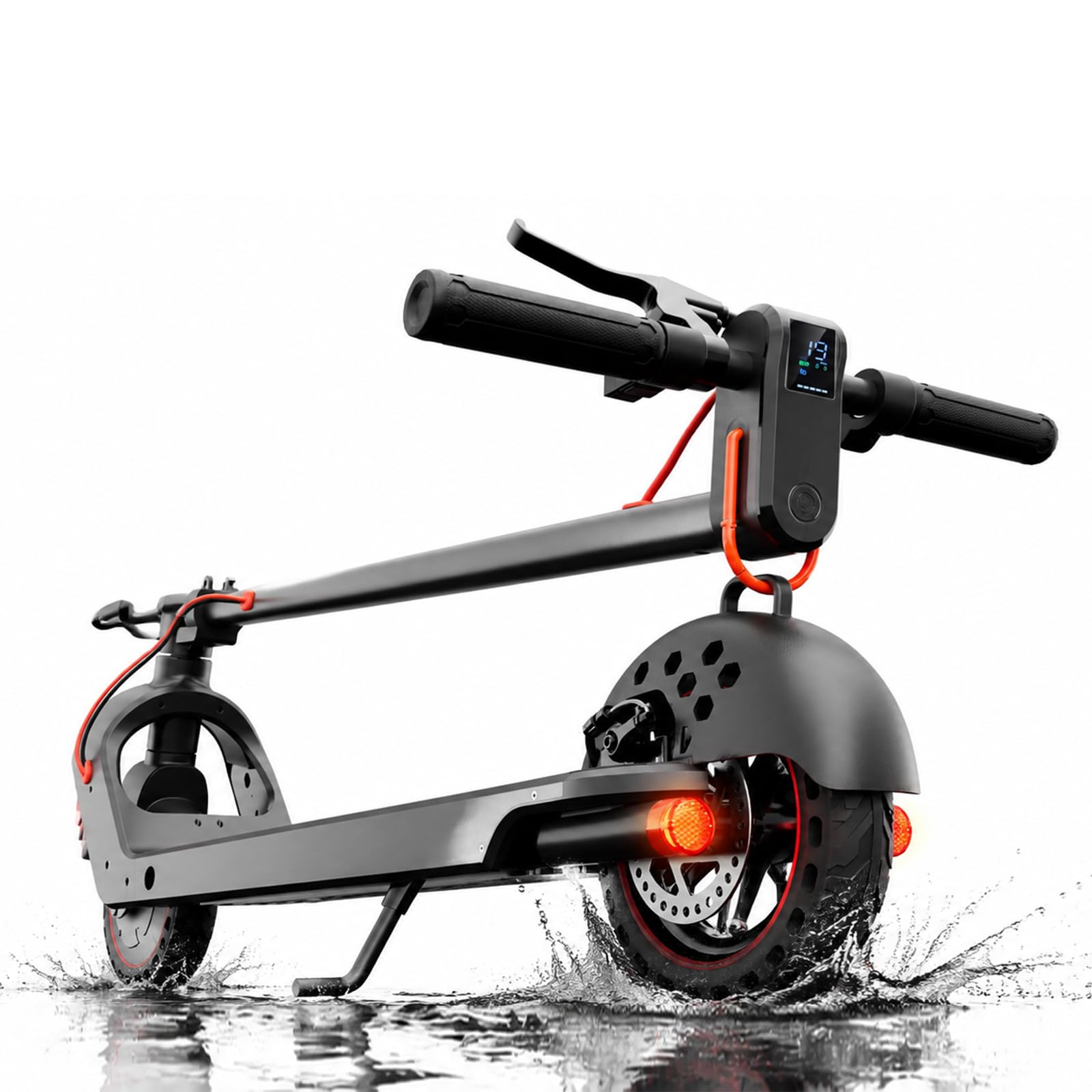 Trotinette Électrique 500W Adultes Ados, 25 km/h, Autonomie 35 km, Pneus Pleins, Double Frein, Pliable 14 kg, Charge 136 kg, Batterie 36V 7.8Ah, Application