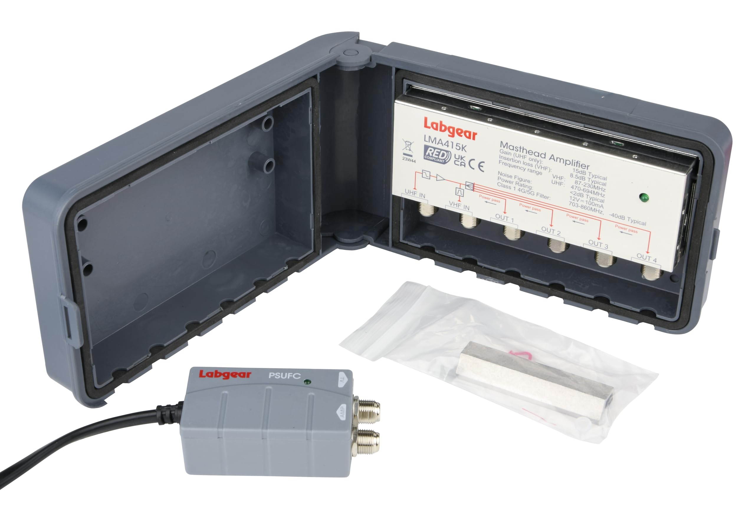 Variable Gain Optima Aerial Booster Masthead Amplifier Kit Labgear