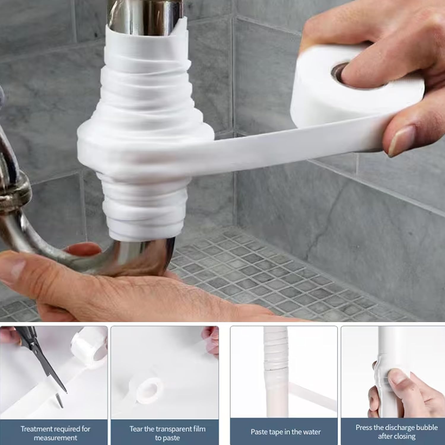 Self Fusing Silicone Tape,Weatherproof Self Fusing Sealing Tape for Plumbing, Sealing Pipes, Hose Repair, Outdoor Coax and Electrical Cables 1.9×39in(White,1mm)
