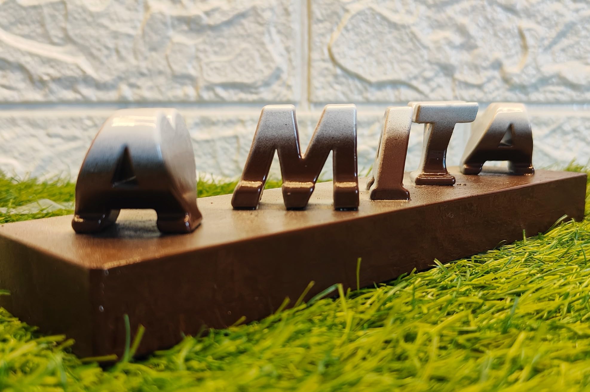 Modern art 3D Personalized Name Art, Customizable Flip Display with Hearts, Metal Finish Decorative Gift for Special Occasions (Clear)