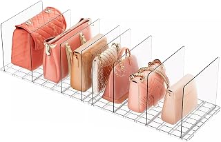 Adjustable Shelf Divider for Closet, Clear Purse Organizers for Closet Acrylic Handbag Separators Storage Shopping Gift Bag Organizer Bookshelf Separator Dividers in Bedroom, Office (2)