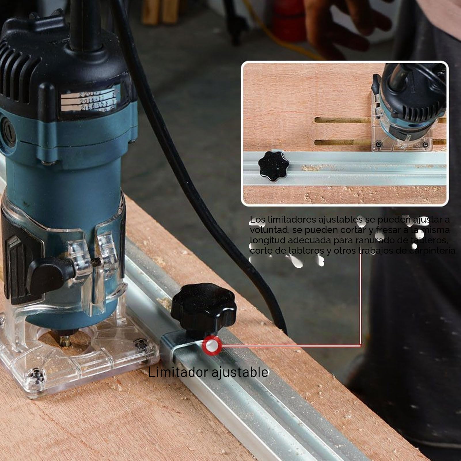 NGX Guía de Borde Recto de Borde de Abrazadera, Guía de Sierra Circular de Aleación de Aluminio para un Corte Preciso, con Limitador Ajustable, Ideal para Carpintería