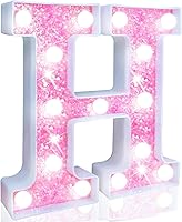 Vista 28 de Pooqla Luces de números de marquesina, números de luz rosa para niñas de 10.º cumpleaños, funciona con pilas, luz nocturna de número con purpurina