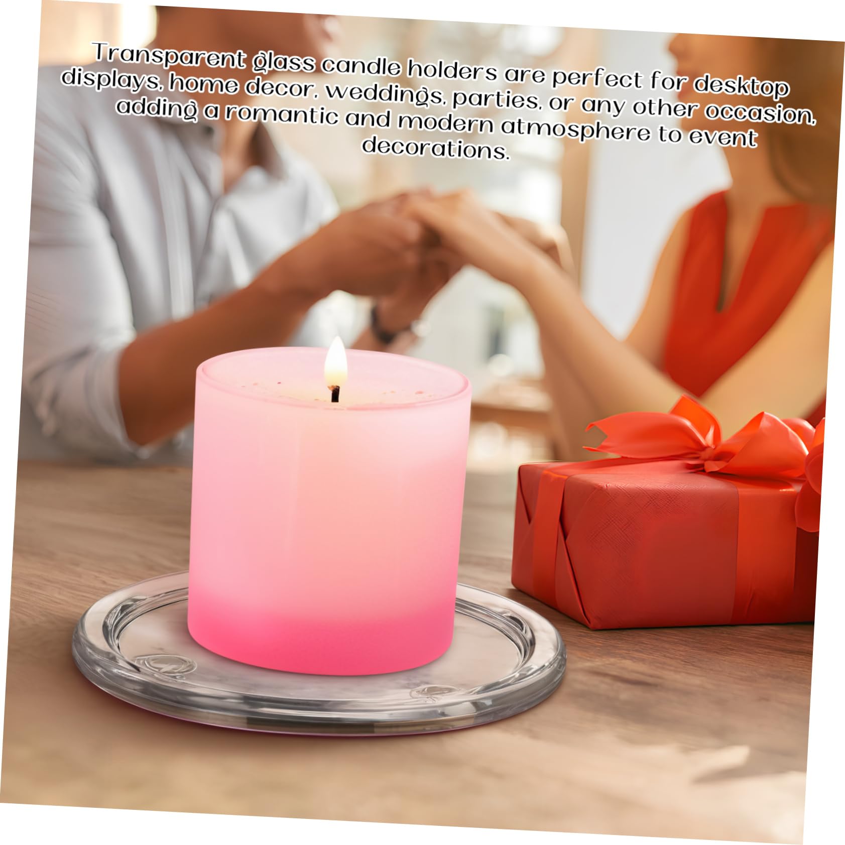 GARVALON Set 3 Pezzi Poggia Candele Rotondo in Vetro Raffinato e Decorativo per Cena, Matrimonio e Festa Design Curato e Funzione di Abbellimento
