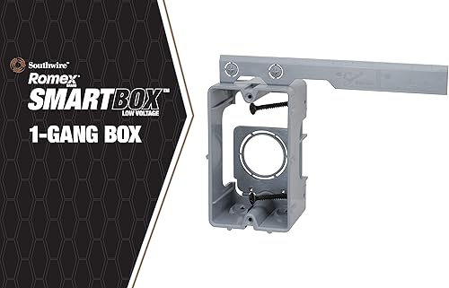 Vista 21 de Southwire MSBST250 - Caja inteligente eléctrica para montaje y techo, diente de tiburón con sierra de agujero, soporta 6 libras, color gris