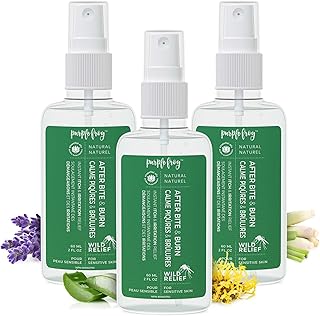 Wild Relief Anti Itch Spray and Bug Bite Itch Relief, Plant-Based Bug Bite Relief and Burn Spray, For Bug Bites, Minor Burns, Cuts & Rashes, With Aloe Vera and Witch Hazel, 60ml, Pack of 3 - Purple Frog