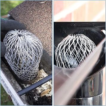 Gutter Downspout Guard, 4PCS Aluminum Down Pipe Filter Mesh Gutter Guards Expandable Leaf Strainer Gutter Screen Covers Down Pipe Protectors