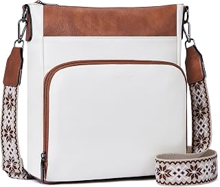 Crossbody Bags for Women,Soft Vegan Leather Medium Shoulder Handbags Travel Purse with Front Zipper Wallet Pocket