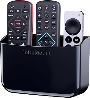 TotalMount Drop-Free Remote Holder – Removable Adhesive Strips – Black | Designed in the USA – Simply Put the Remotes In – No Tricky Magnet Alignment Needed (Holds 2 or 3 Remote Controls)