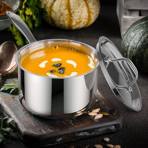 Vista 36 de Olla de 8 cuartos de galón, olla de acero inoxidable de 3 capas, olla de cocina de 8 cuartos de galón con tapa, olla de inducción para cocinar, Olla