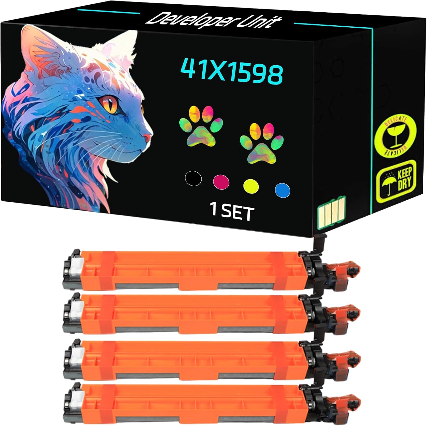 High Yield 41X1598 Developer Unit Compatible for Lexmark CX923dxe CX924dte CX924dxe XC9235 XC9245 XC9255 XC9265 Printers, Print Clearly (4-Pack BK/C/M/Y)