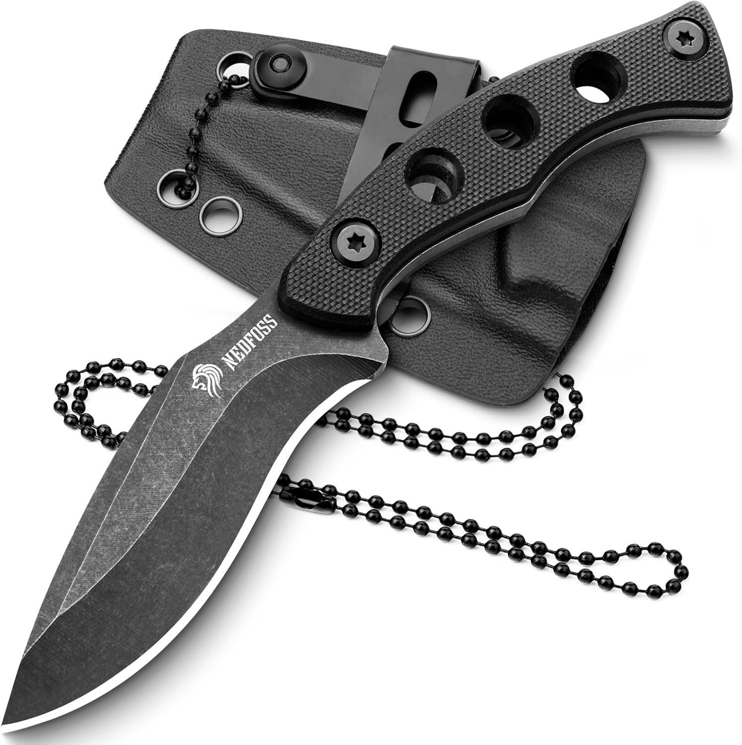 NedFoss Small EDC Fixed Blade Knife, Compact Neck Knife