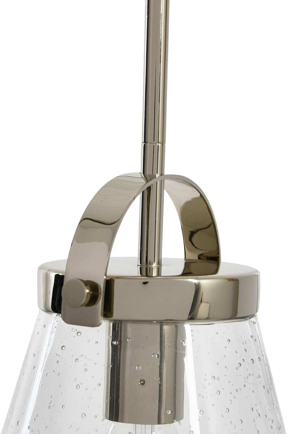 Wesley - Metal and Seedy Glass Ceiling Light, Antique Polished Nickel, 10"