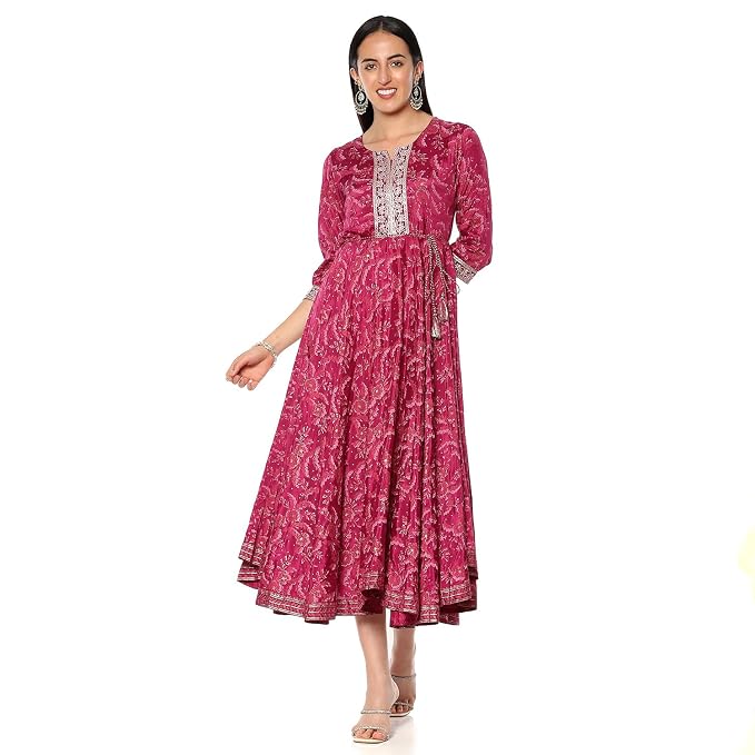 Rangriti Women's Rayon Ankle Length Dress