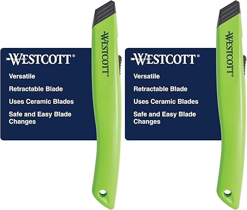 Westcott Cuchillo de seguridad (16475), utiliza cuchillas de cerámica (paquete de 2)